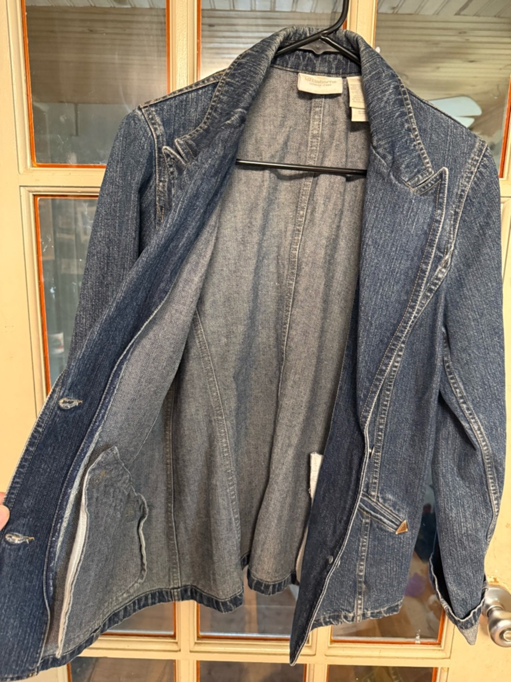 Western Style Dark Blue Denim Blazer - Picture 5 of 6